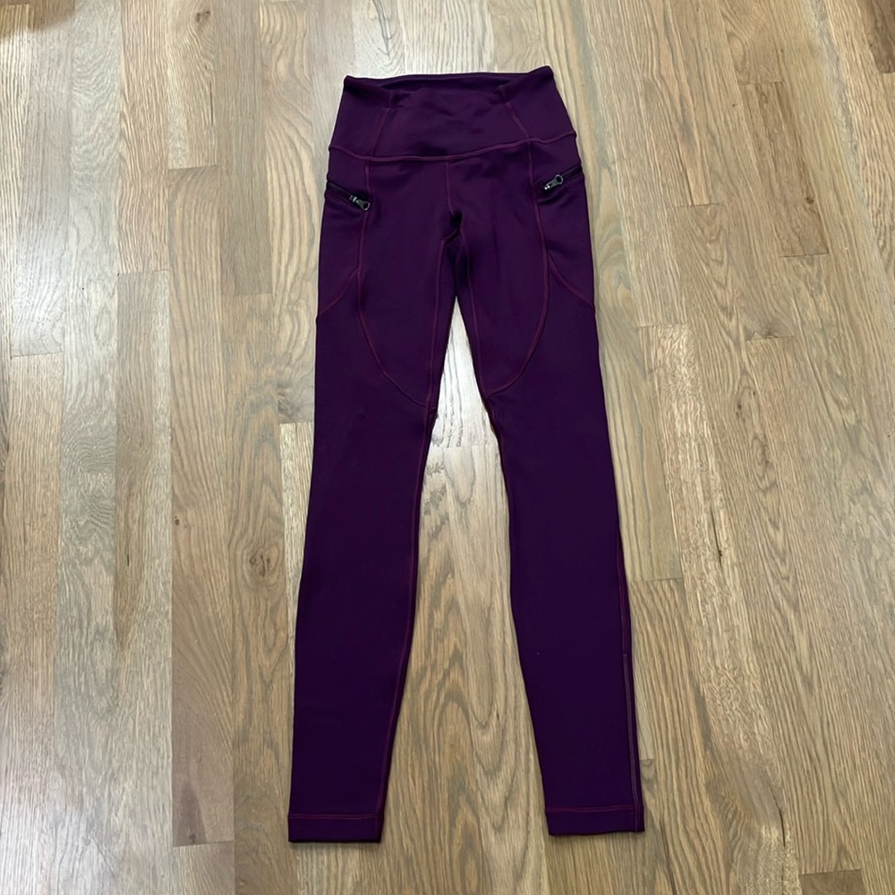 Lululemon Women's Purple Chilled Grape Fleece Lined Leggings